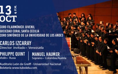 Concierto: Coro Sinfónico de la Universidad de los Andes, el Coro Filarmónico Juvenil y la Sociedad Coral Santa Cecilia