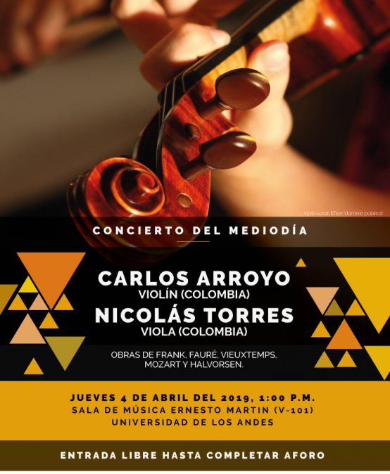Concierto del mediodía: Carlos Arroyo, violín, y Nicolás Torres, viola