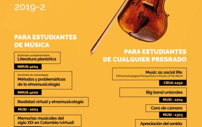 Oferta de cursos de Música para el segundo periodo de 2019