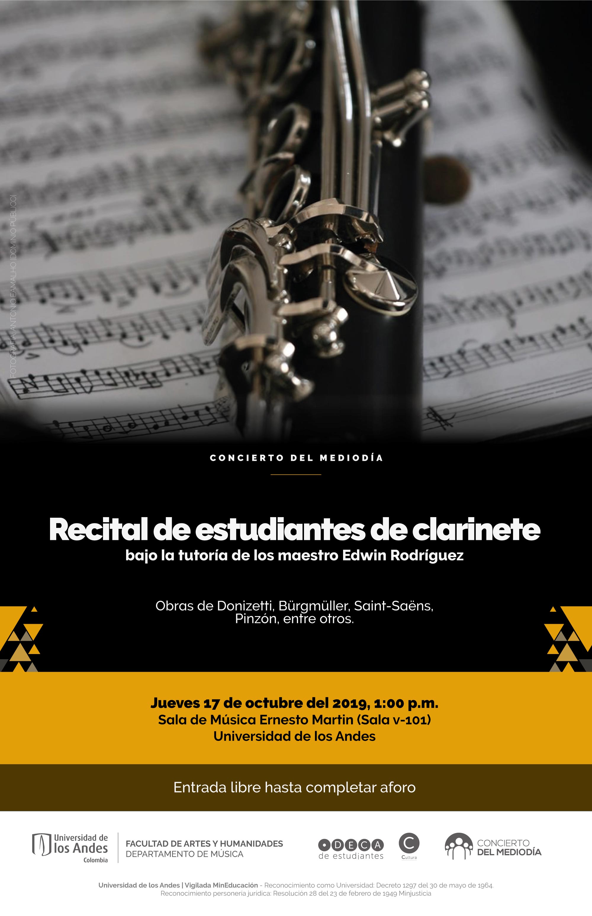 Concierto del Mediodía: Estudiantes de clarinete