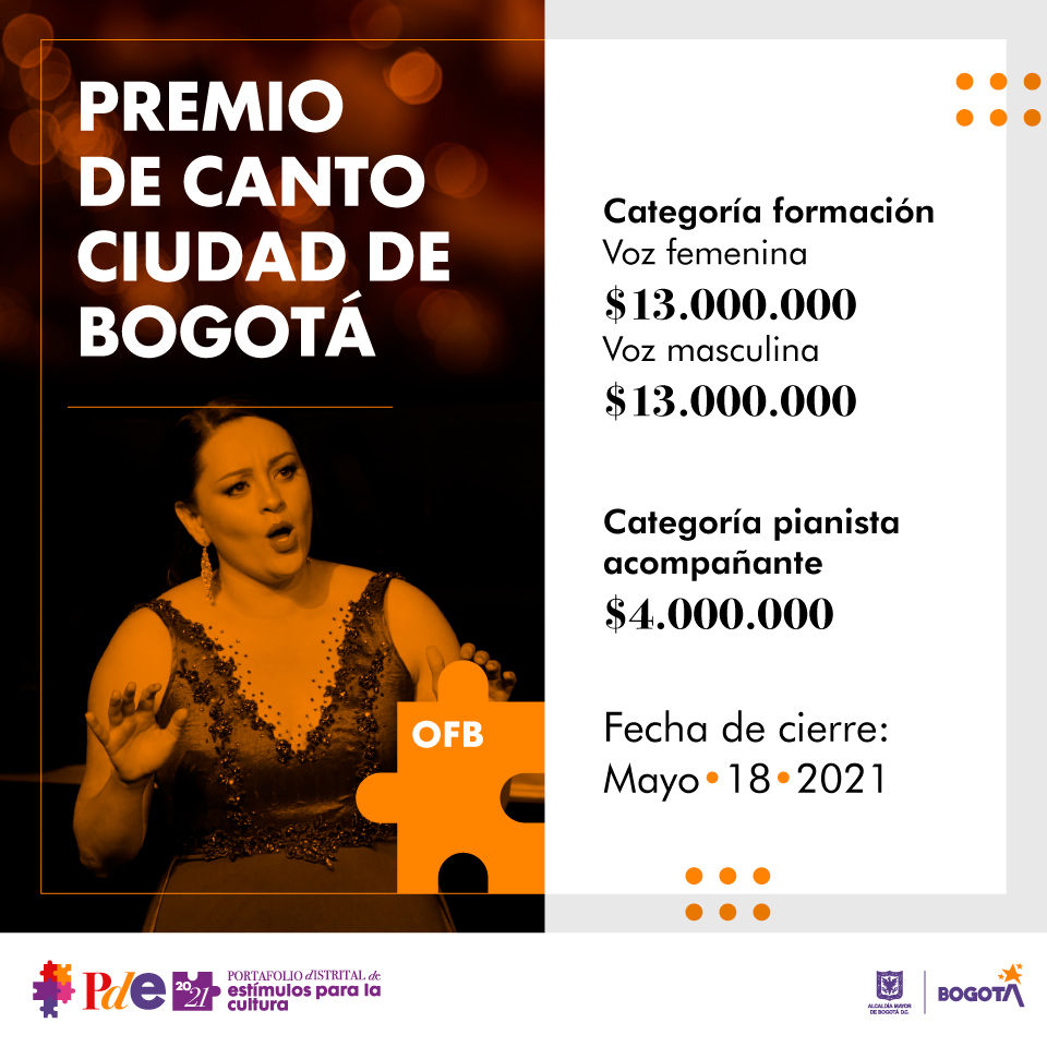 Premio de canto – Ciudad de Bogotá