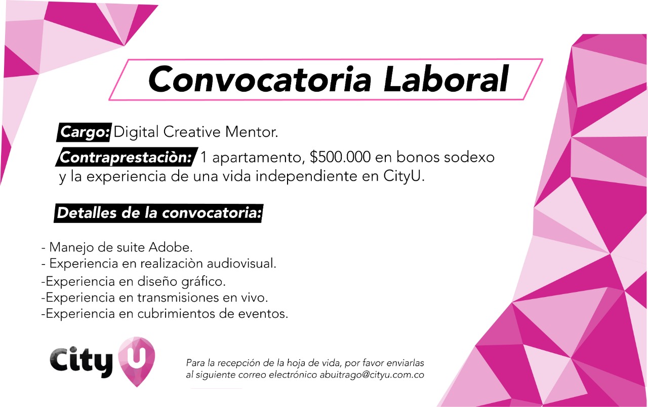 Convocatoria laboral: Digital creative mentor en CityU