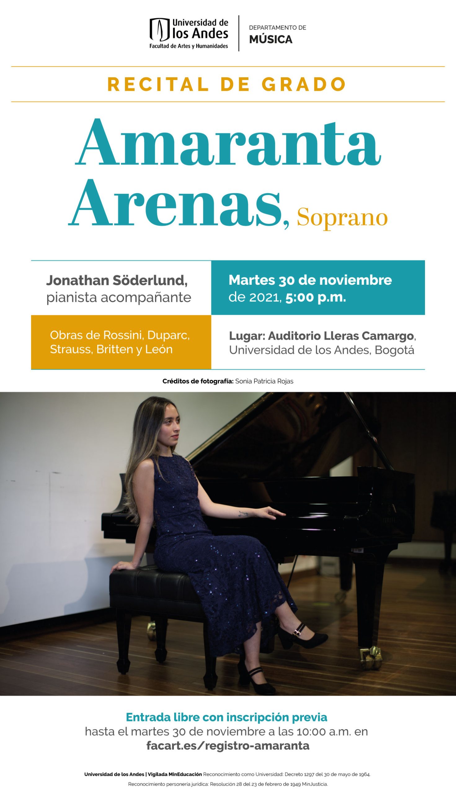 Recital de grado: Amaranta Arenas, soprano