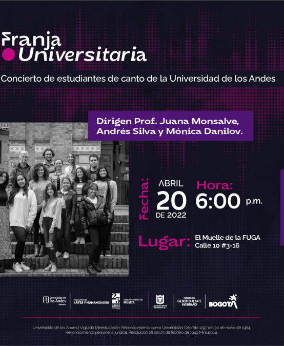 Franja Universitaria: recital estudiantes de canto lírico de la Universidad de los Andes