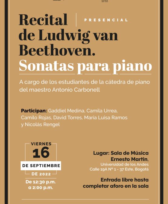Recital de Ludwig van Beethoven. Sonatas para piano