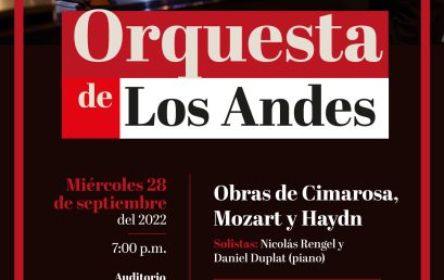 Orquesta de los Andes – Cimarosa, Mozart y Haydn – Solistas: Daniel Duplat y Nicolás Rengel (piano)