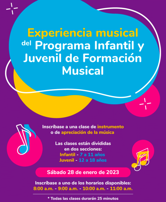 Experiencia musical del Programa Infantil y Juvenil de Formación Musical