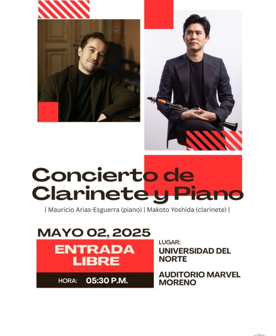 Concierto de Clarinete y piano: Makoto Yoshida y Mauricio Arias-Esguerra