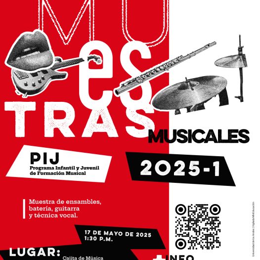 Muestras musicales del PIJ: ensambles, batería, bajo, técnica vocal y , sábado 17 de mayo de 2025 a la 1:00 p.m. - Música Uniandes