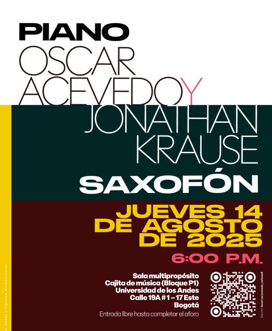 Concierto de la Tarde:  Óscar Acevedo (piano) y Jonathan Krause (saxofón)