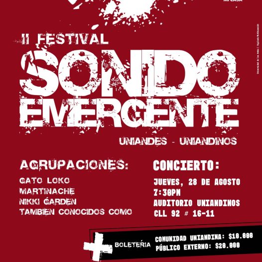 Llega la segunda edición del Festival Sonido Emergente 2025, próximo jueves 28 de agosto de 2025 a las 7:00 p.m.