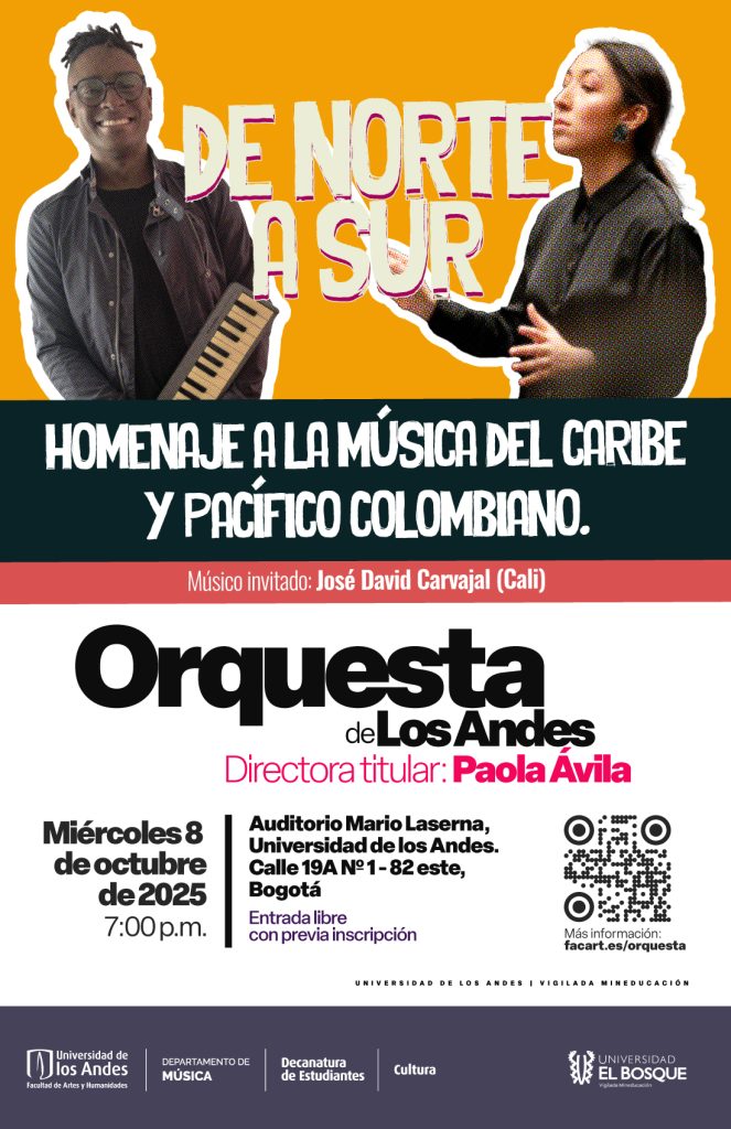 Segundo concierto de la Orquesta de Los Andes en 2025-2, próximo miércoles 8 de octubre de 2025 a las 7:00 p.m. en el Auditorio Mario Laserna