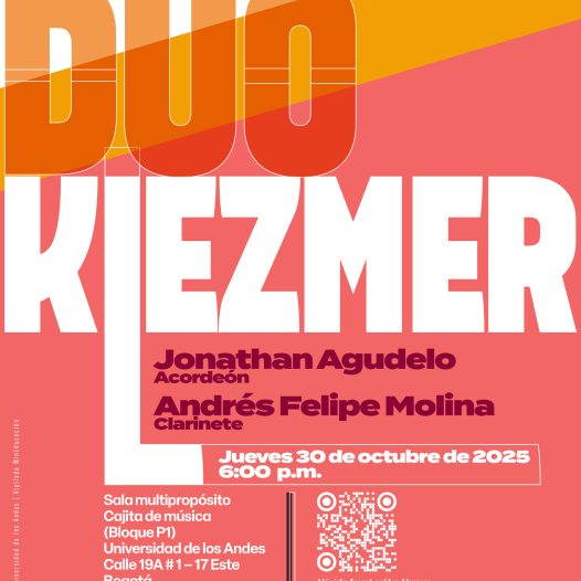 Concierto de la Tarde: Dúo Klezmer (acordeón y clarinete), jueves 30 de octubre de 2025 a las 6:00 p.m. en la Universidad de los Andes