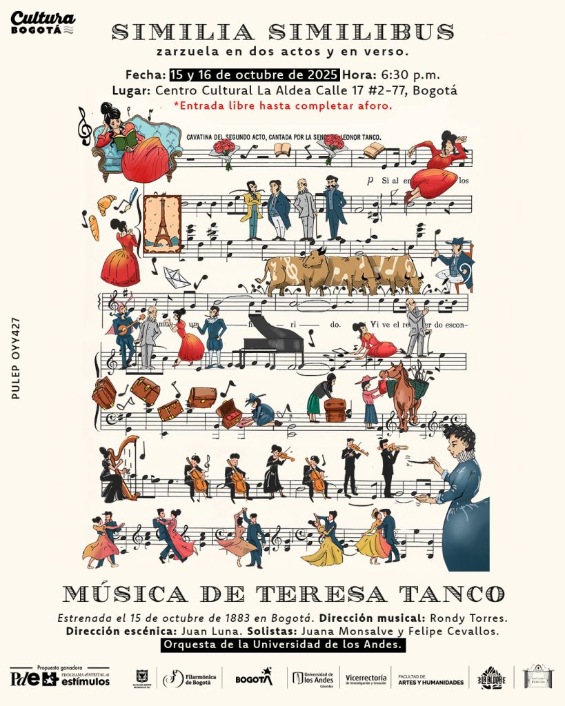  Similia Similibus de Teresa Tanco: la primera zarzuela compuesta por una mujer en Colombia, 15 y 16 de octubre en La Adea, casa cultural