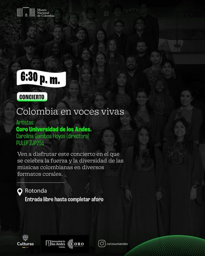 Viernes 7 de noviembre de 2025 a las 6:30 p.m. en el Museo Nacional de Colombia