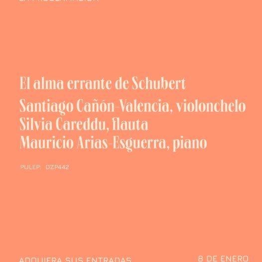 El alma errante de Schubert, próximo jueves 8 de enero de 2026 a las 4:00 p.m. en el Palacio de la Proclamación en Cartagena, Bolívar